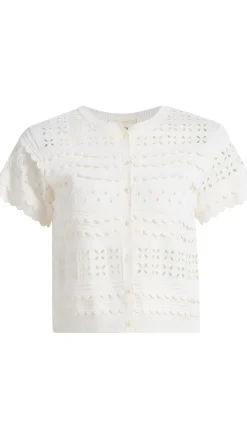 Abriana Eyelet Knit Cardigan