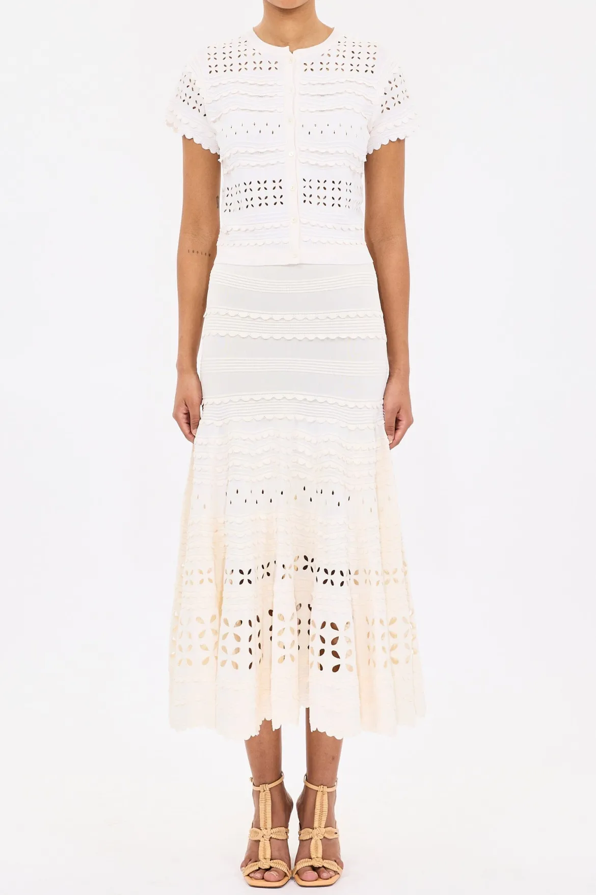 Abriana Eyelet Knit Cardigan