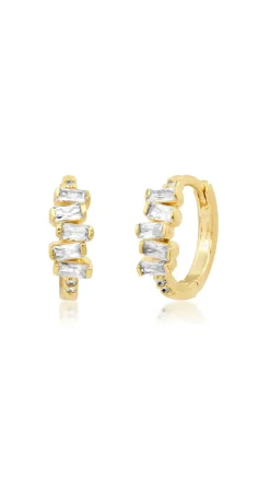 Bezel Set Pear Charm Earrings