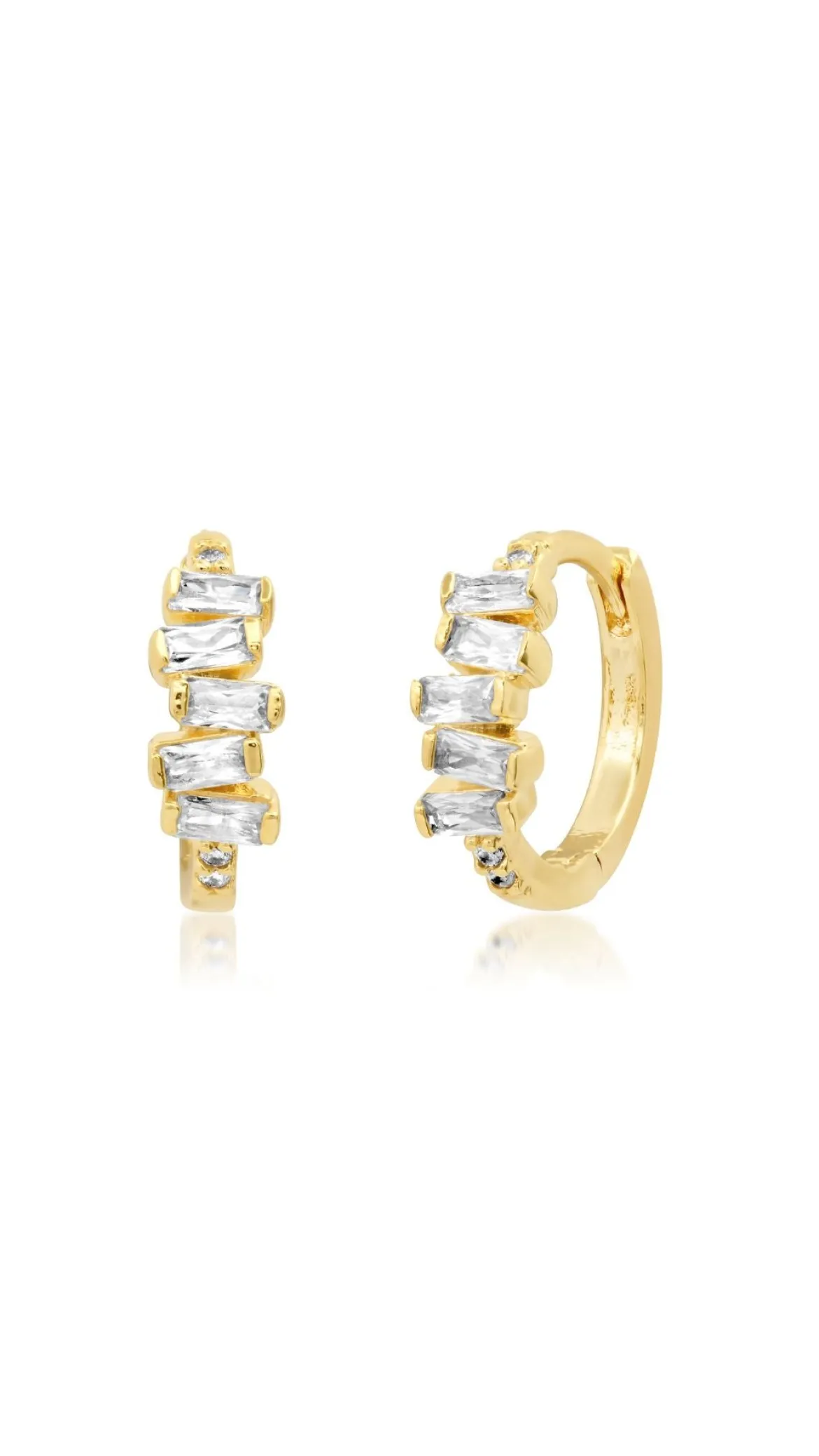 Bezel Set Pear Charm Earrings
