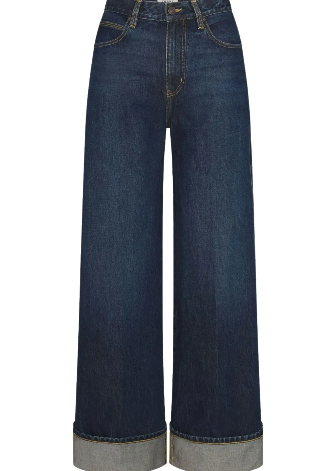 Cuffed Wide Leg Jeans in Spencer