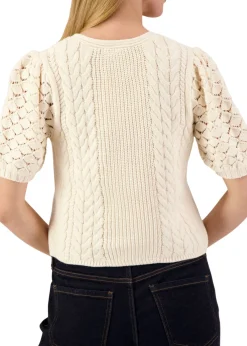 Elaine Pointelle Bow Cardigan