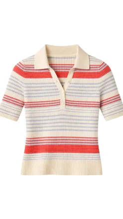Giselle Textured Stripe Polo