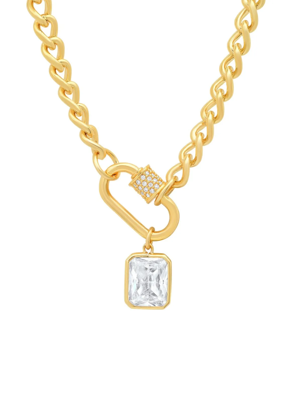 Gold Link Clear Lock Necklace