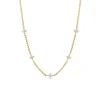 14k 5 Prong Diamond Box Chain Necklace