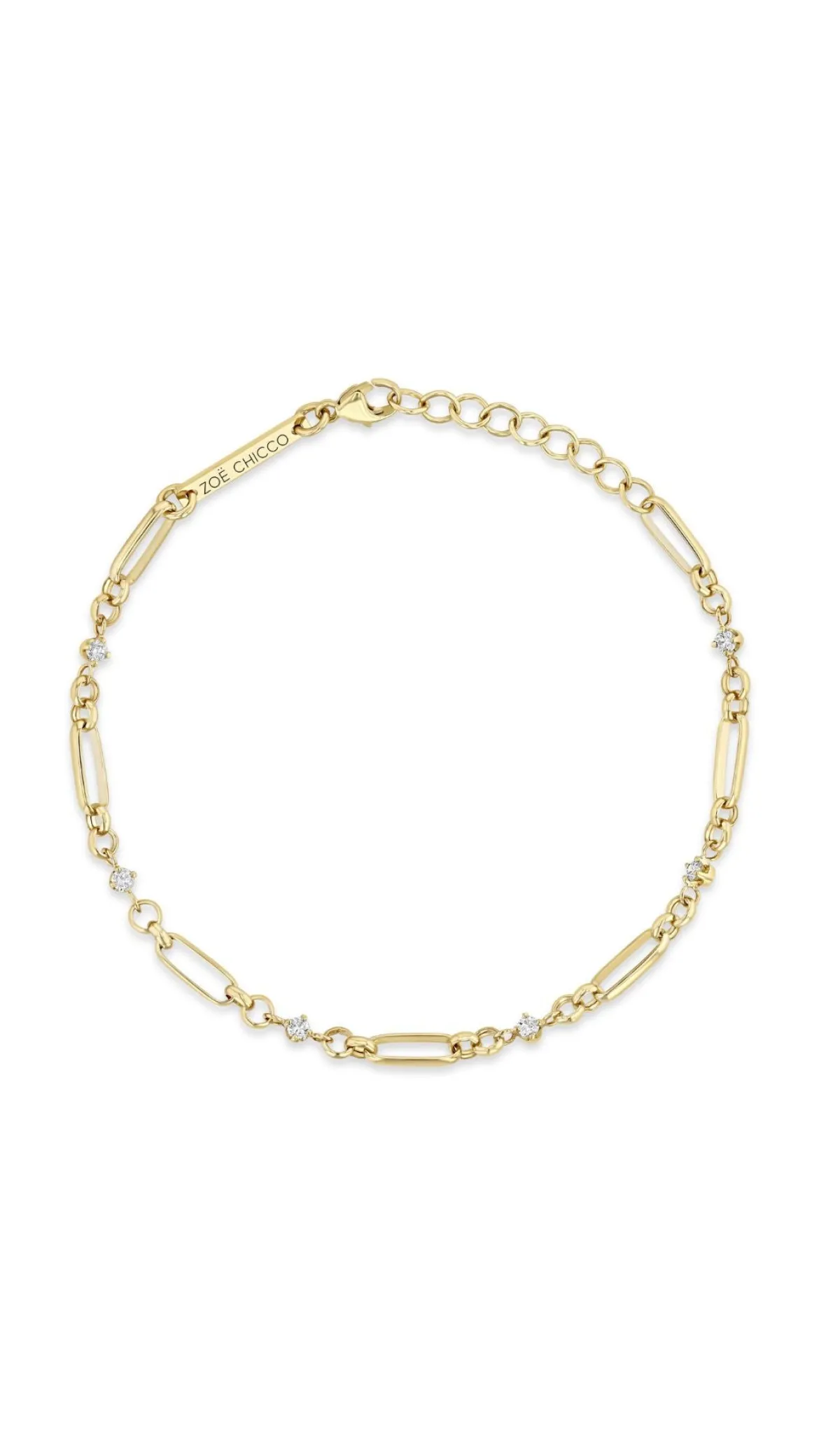 14k Linked Prong Diamond Bracelet