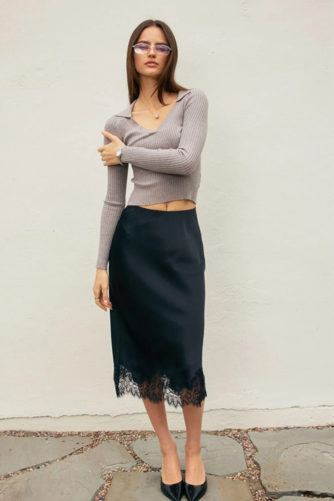 Lea Lace Hem Skirt