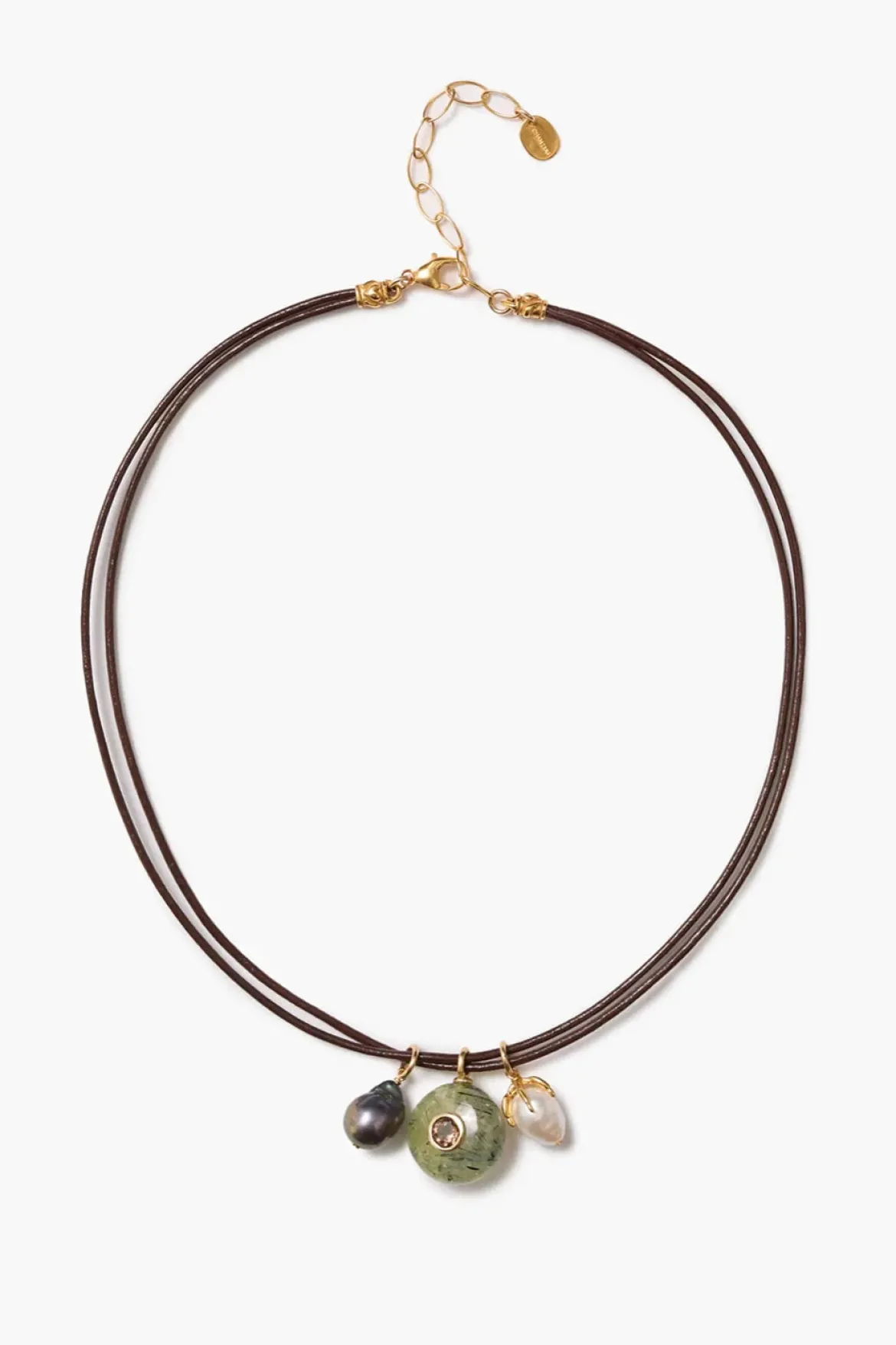 Leather Cord Phrenite Necklace