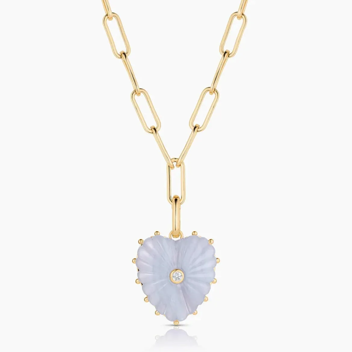 Malene Blue Lace Clip Necklace