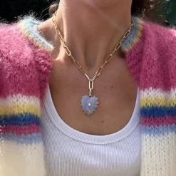 Malene Blue Lace Clip Necklace