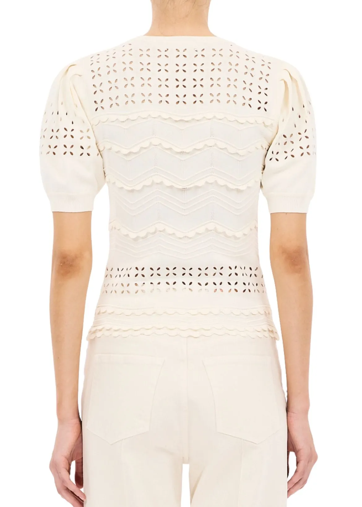 Marcelena Eyelet Knit Top