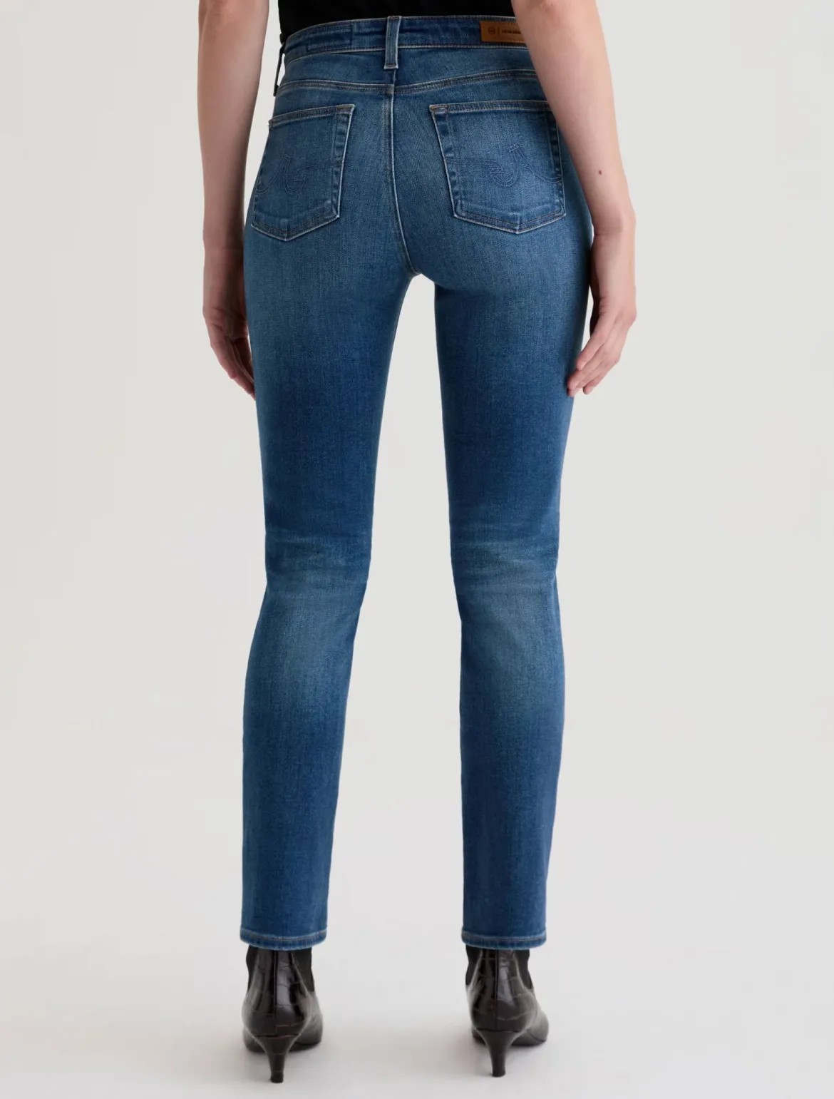 Mari Mid Rise Slim Straight Jeans