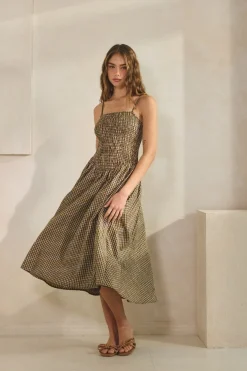 Morgan Smocked Midi Dress
