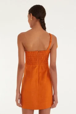 Orange Flower Mini Dress