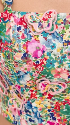 Peasant Floral Butterflies Top