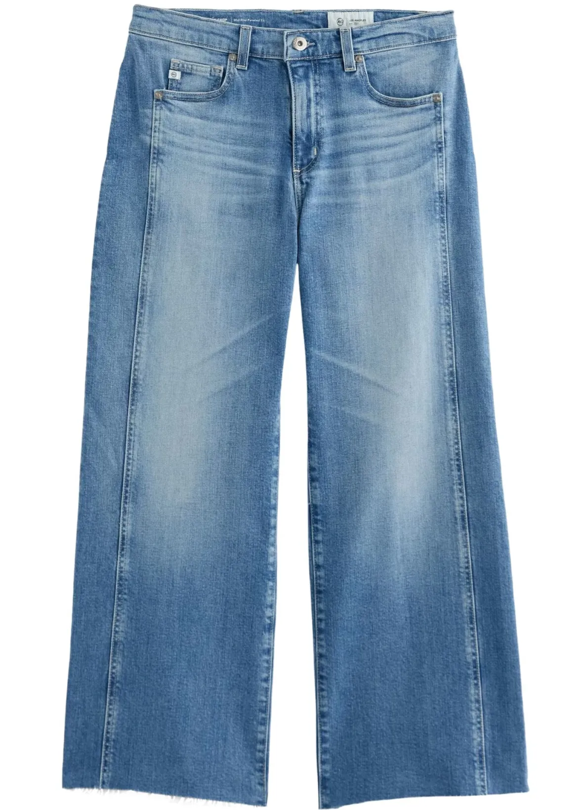 Saige Wide Leg Crop Jeans With Panel