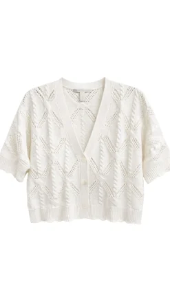 Short Sleeve Dolman Stitchery Cardigan