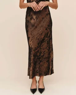 Side Slit Bias Maxi Skirt