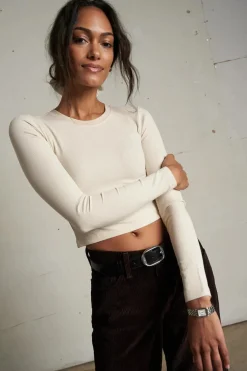 Sienna Luxe Rib Cropped Long Sleeve Tee