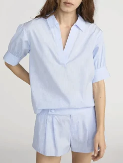 Striped Popover Top