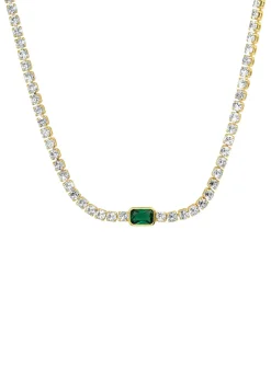Tennis Necklace With Center Stone