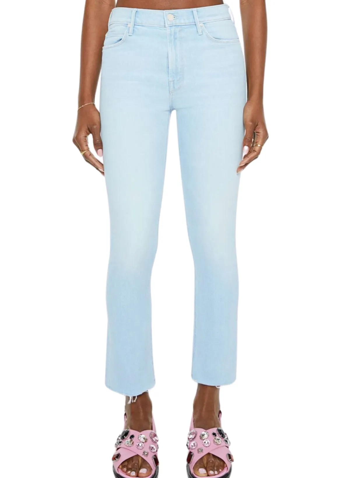 The Mid Rise Dazzler Crop Fray Jeans